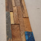 Blue Natural And Navy Blue 3D Embossed Teak Decorative Wall Panel