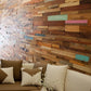 Blue Natural And Navy Blue 3D Embossed Teak Decorative Wall Panel