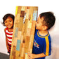 Blue Natural And Navy Blue 3D Embossed Teak Decorative Wall Panel