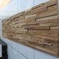 Brown 3D Embossed Geometric Teak Reclaimed Wood Decorative Wall Panels
