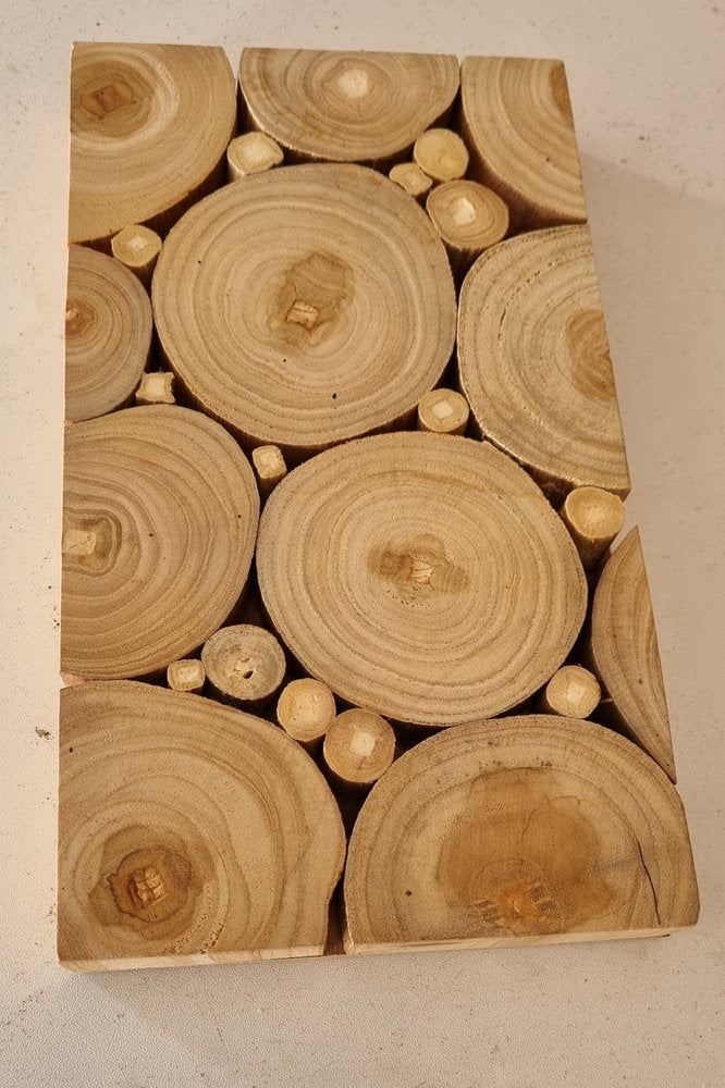 Natural Tree Stump Slice Teak Reclaimed Wood Decorative Wall Panels