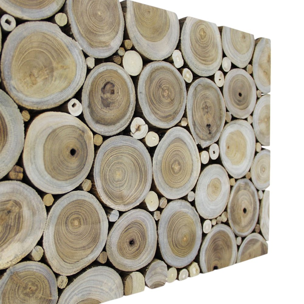 Natural Tree Stump Slice Teak Reclaimed Wood Decorative Wall Panels