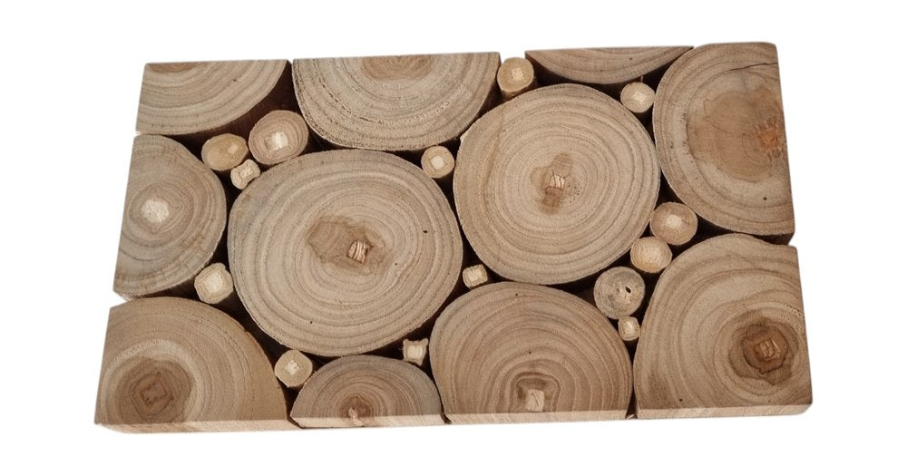 Natural Tree Stump Slice Teak Reclaimed Wood Decorative Wall Panels