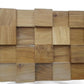 Brown 3D Embossed Block Teak Reclaimed Wood Decorative Wall Panels