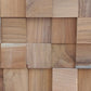 Brown 3D Embossed Block Teak Reclaimed Wood Decorative Wall Panels