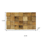 Brown 3D Embossed Block Teak Reclaimed Wood Decorative Wall Panels