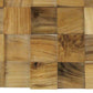 Brown 3D Embossed Block Teak Reclaimed Wood Decorative Wall Panels