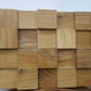 Brown 3D Embossed Block Teak Reclaimed Wood Decorative Wall Panels