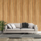 Brown 3D Embossed Striped Teak Reclaimed Wood Decorative Wall Panels