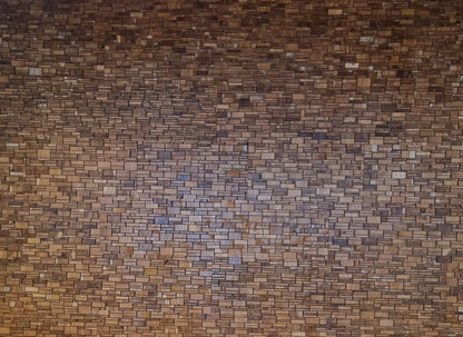 Brown 3D Embossed Abstract Teak Reclaimed Wood Decorative Wall Panels