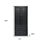 71" Black Wood Two Door Two Drawer Combo Dresser