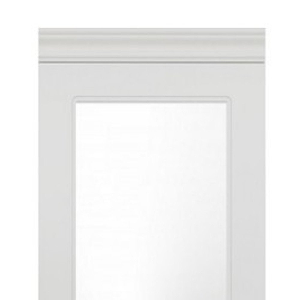 71" White Wood Mirrored Two Door Combo Dresser