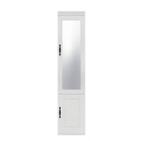 71" White Wood Mirrored Two Door Combo Dresser