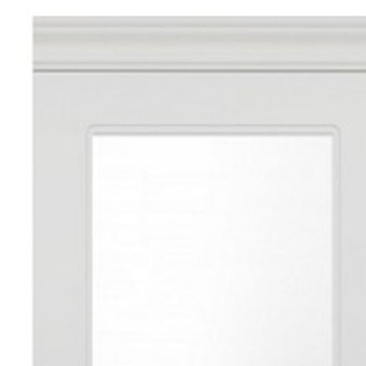 71" White Wood Mirrored Two Door Combo Dresser