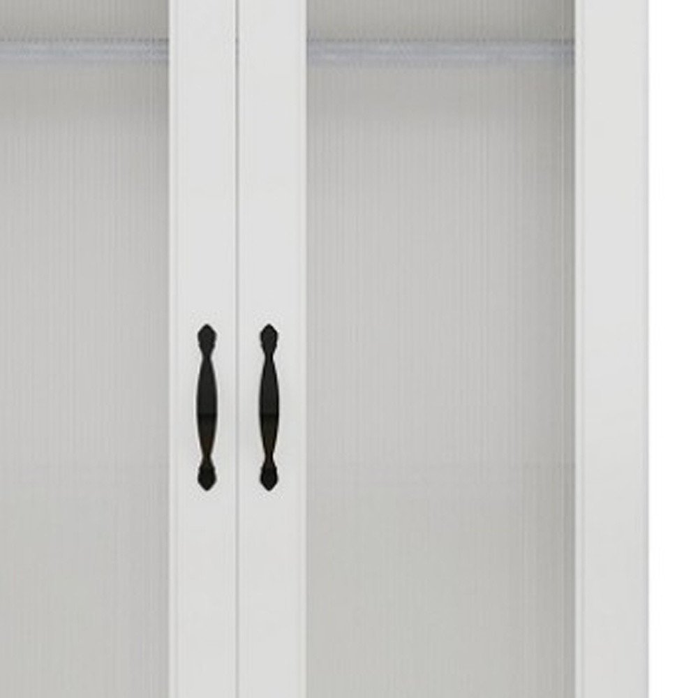 71" White Wood Two Door Two Drawer Combo Dresser