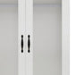 71" White Wood Two Door Two Drawer Combo Dresser
