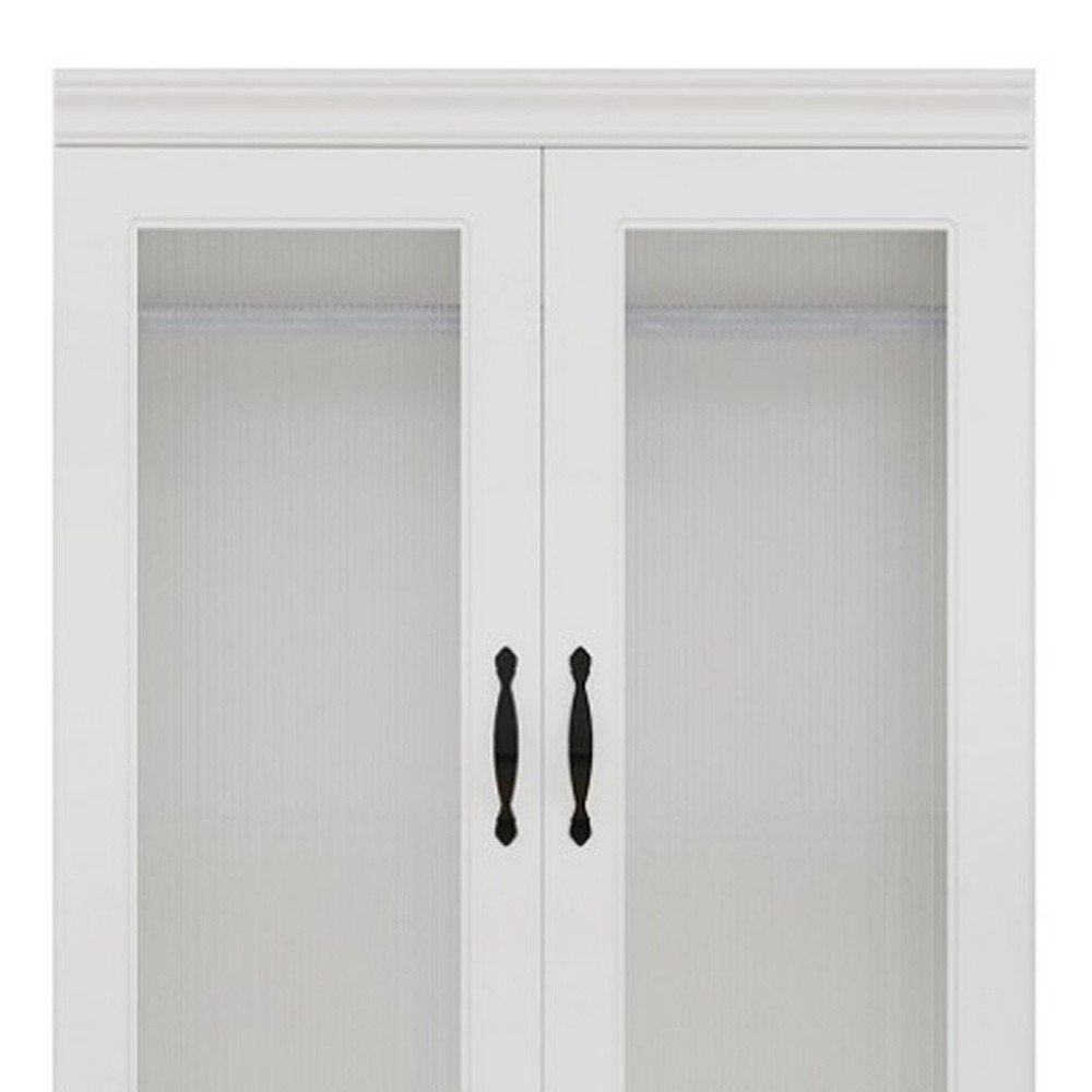 71" White Wood Two Door Two Drawer Combo Dresser