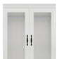 71" White Wood Two Door Two Drawer Combo Dresser