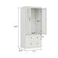 71" White Wood Two Door Two Drawer Combo Dresser