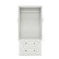 71" White Wood Two Door Two Drawer Combo Dresser