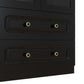 71" Black Wood Two Door Two Drawer Combo Dresser