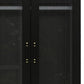71" Black Wood Two Door Two Drawer Combo Dresser
