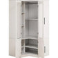 71" White Wood Four Door Corner Combo Dresser