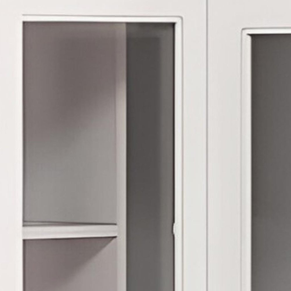 71" White Wood Four Door Corner Combo Dresser