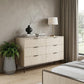 56" Natural Solid Wood Six Drawer Dresser