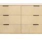 56" Natural Solid Wood Six Drawer Dresser