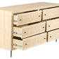 68" Natural Solid Wood Six Drawer Dresser