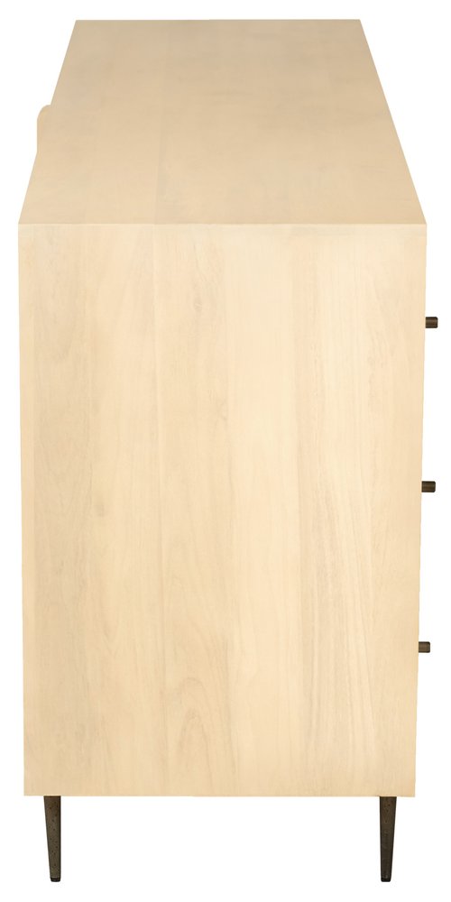 68" Natural Solid Wood Six Drawer Dresser