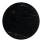 48" Black Marble and Wood Pedestal Base Round Top Dining Table