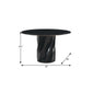 48" Black Marble and Wood Pedestal Base Round Top Dining Table
