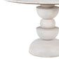 51" White Marble and Wood Pedestal Base Round Top Dining Table