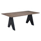 79" Espresso Wood and Solid Wood Pedestal Base Dining Table