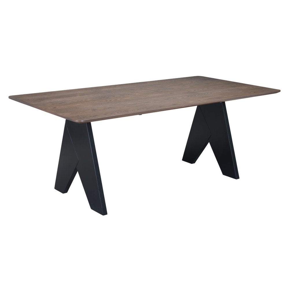 79" Espresso Wood and Solid Wood Pedestal Base Dining Table