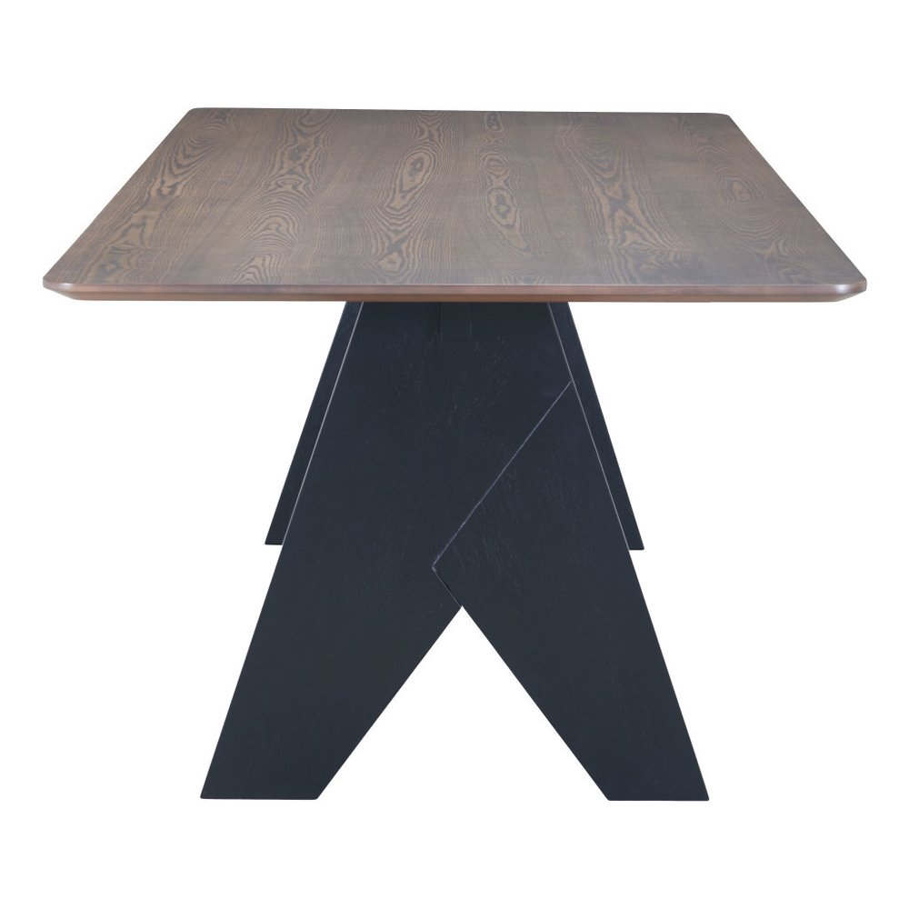 79" Espresso Wood and Solid Wood Pedestal Base Dining Table