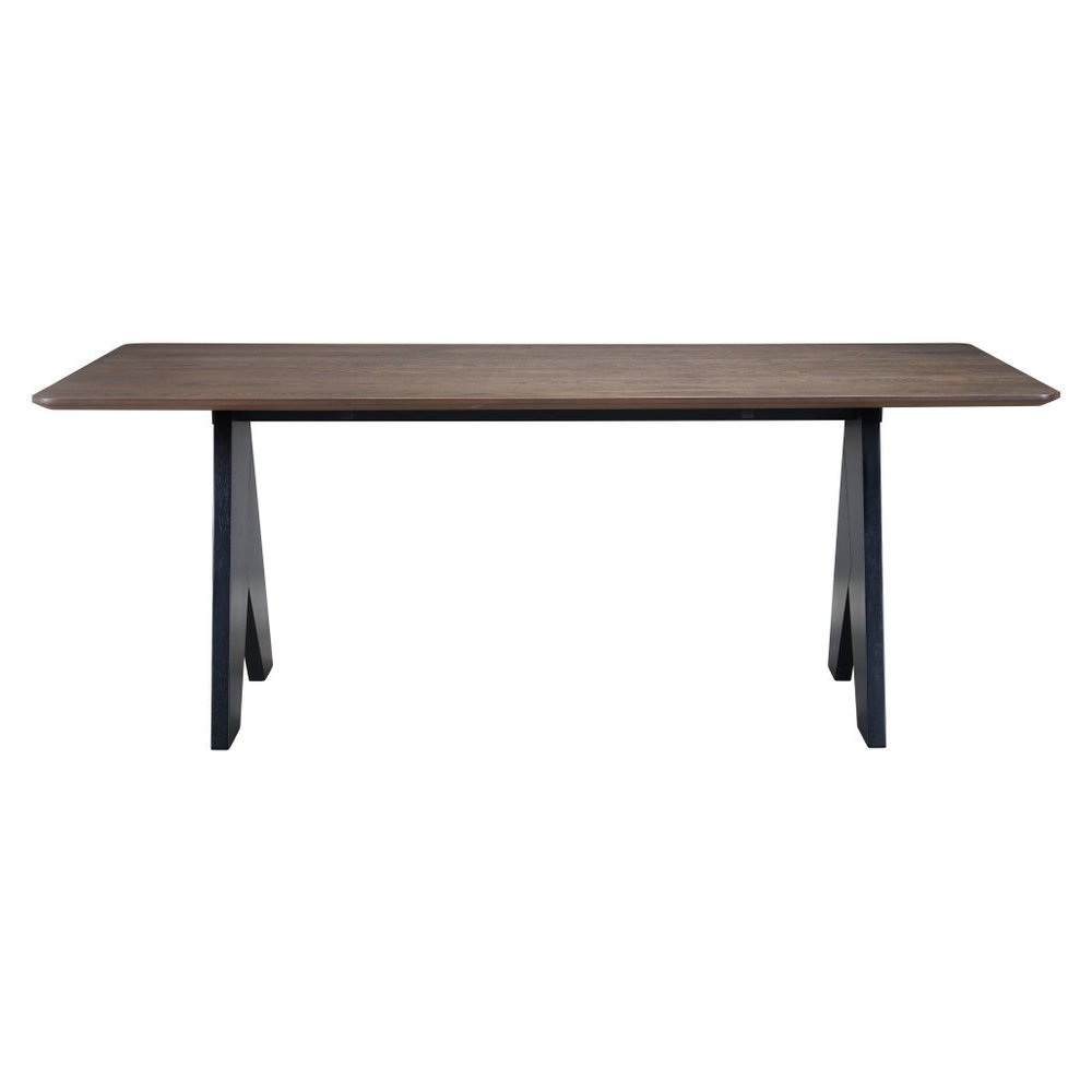 79" Espresso Wood and Solid Wood Pedestal Base Dining Table