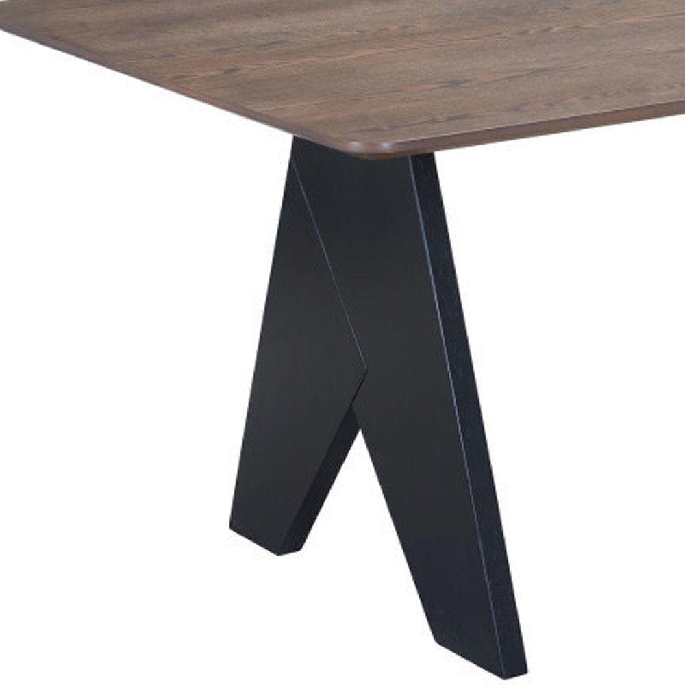 79" Espresso Wood and Solid Wood Pedestal Base Dining Table