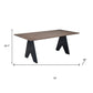 79" Espresso Wood and Solid Wood Pedestal Base Dining Table
