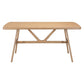 63" Natural Solid Wood Trestle Base Dining Table