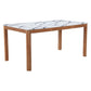 63" White Wood and Solid Wood Dining Table