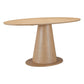 71" Natural Solid Wood Pedestal Base Oval Dining Table