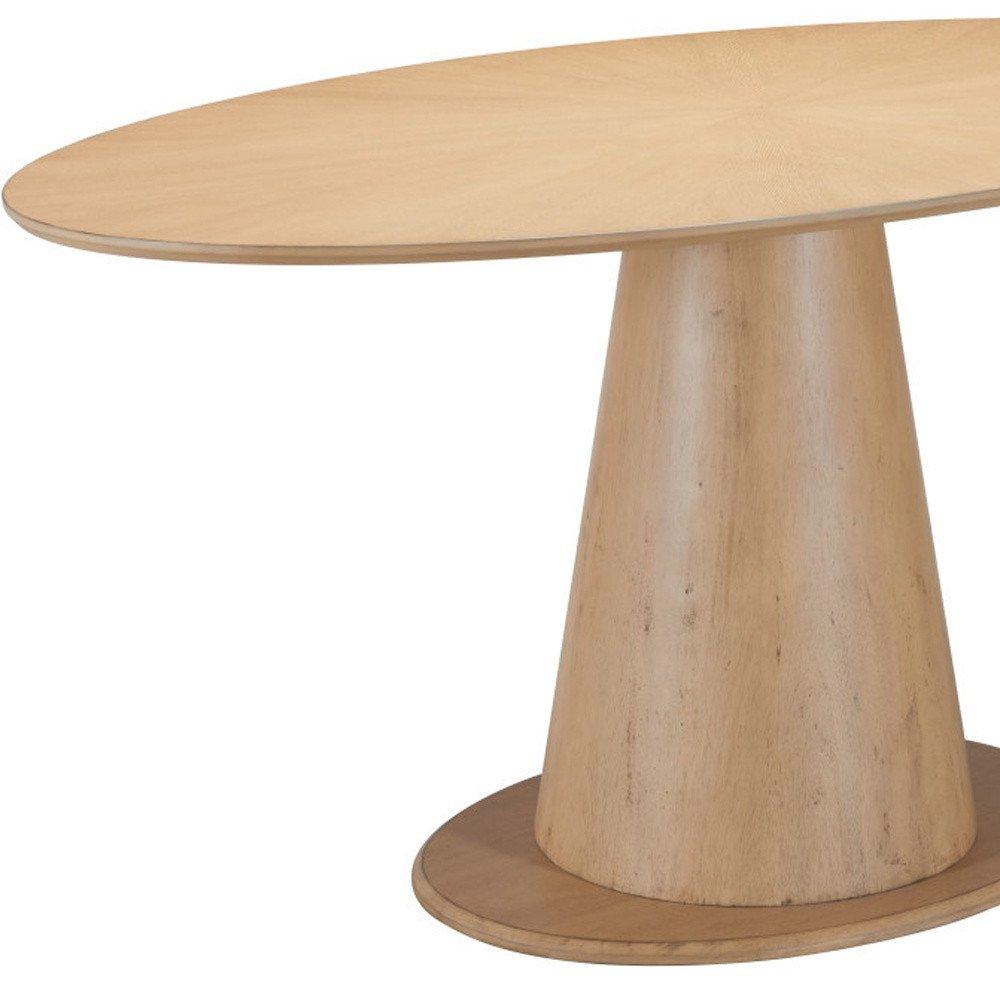 71" Natural Wood and Solid Wood Oval Dining Table