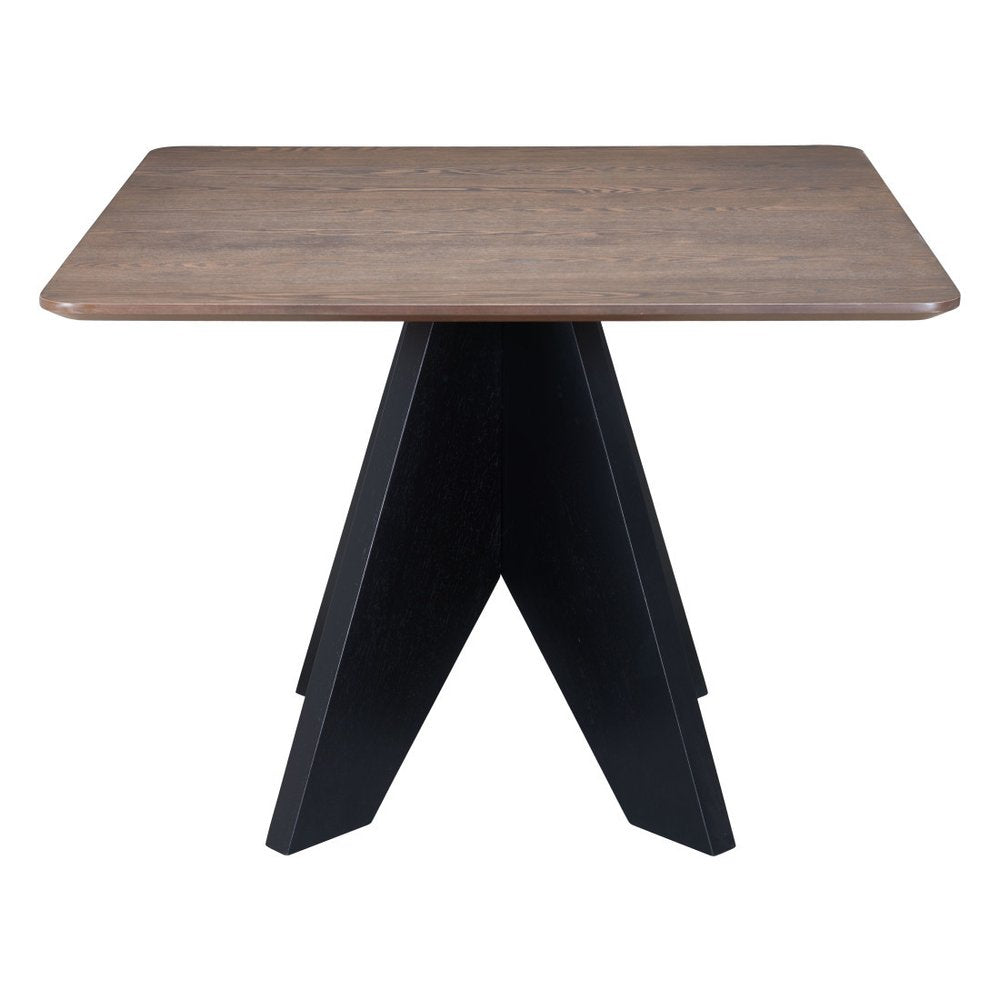 41" Espresso Wood Pedestal Base Square Dining Table