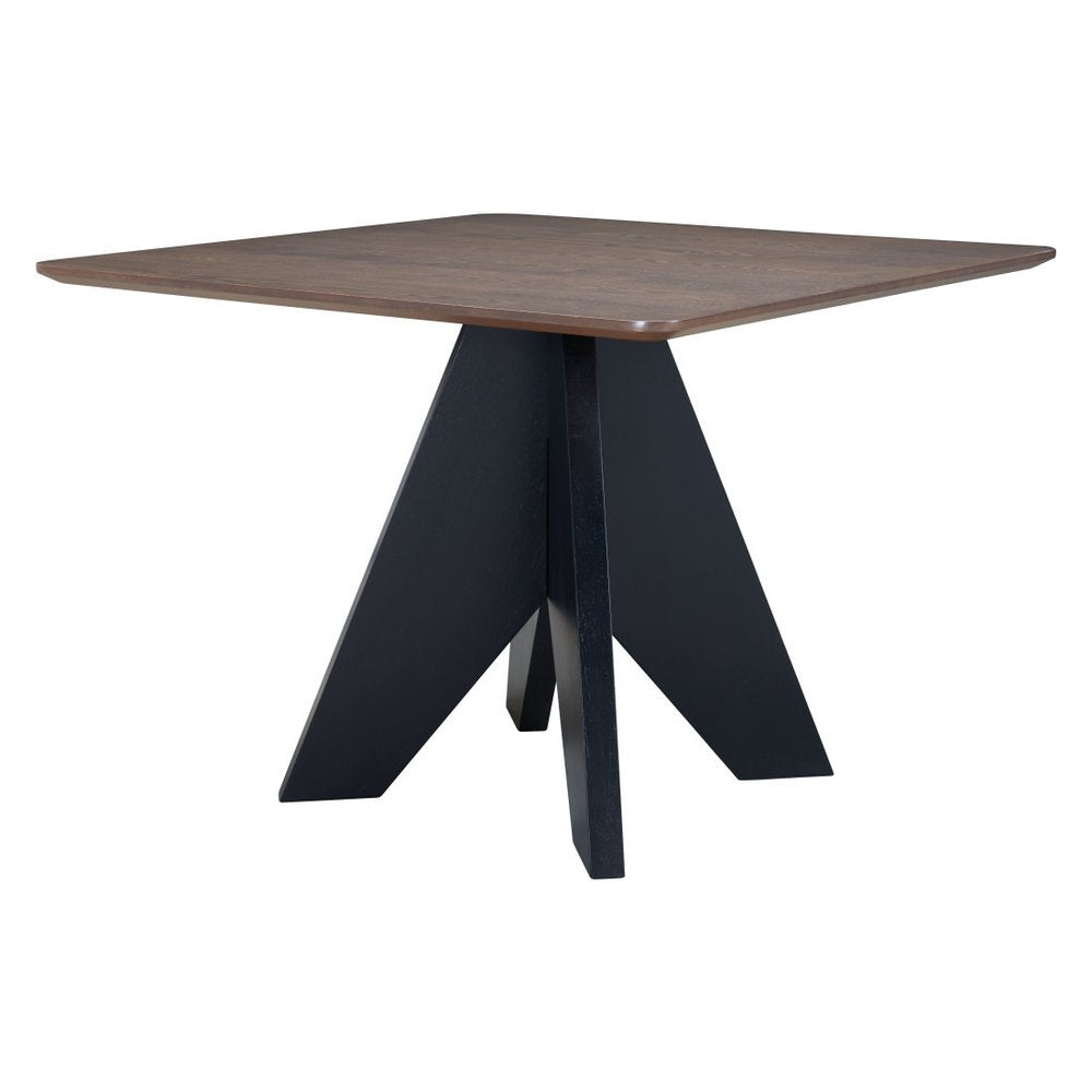 41" Espresso Wood Pedestal Base Square Dining Table