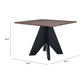 41" Espresso Wood and Solid Wood Pedestal Base Square Dining Table