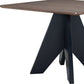 41" Espresso Wood and Solid Wood Pedestal Base Square Dining Table
