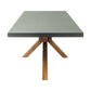 95" Gray and Natural Faux Concrete and Solid Wood Cross Leg Base Dining Table